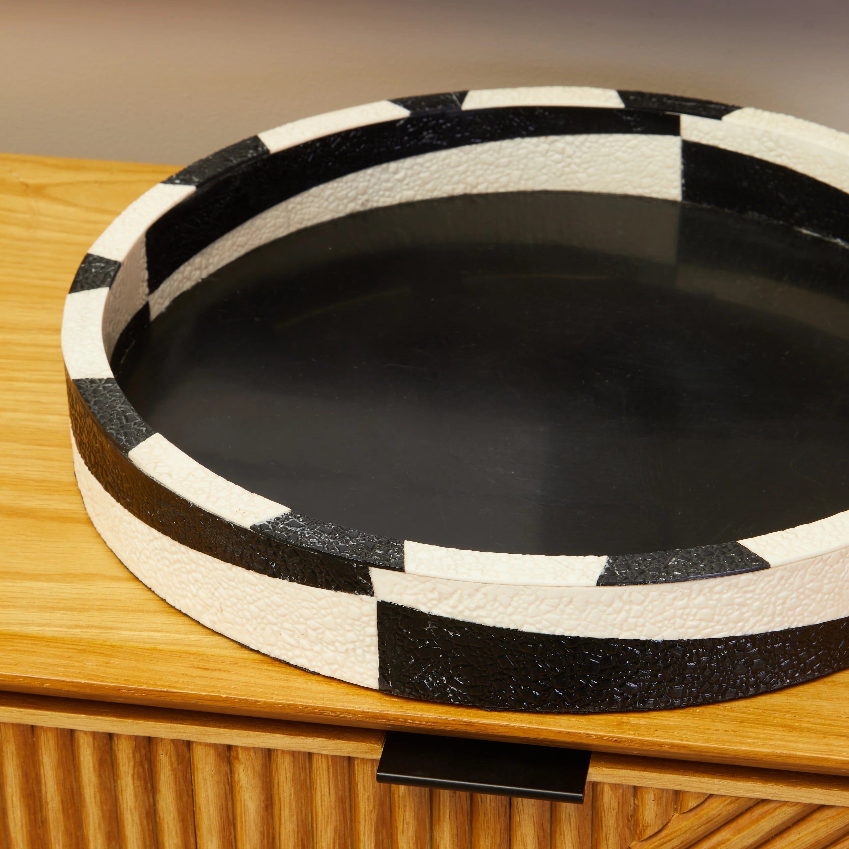 Belle Art Deco Black & White Ceramic Tray